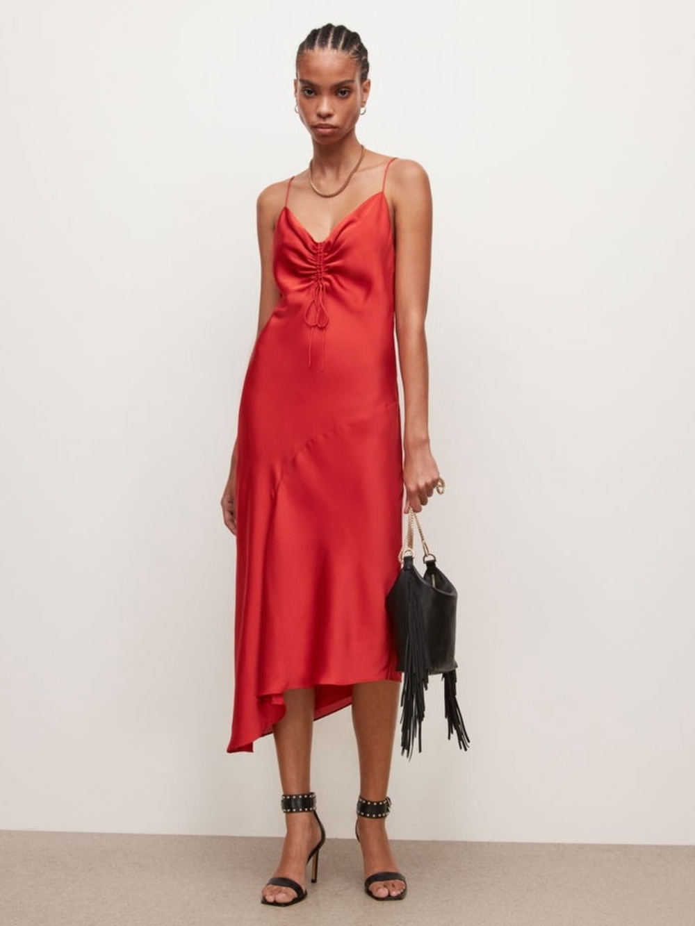 Isabel Maternity by Ingrid & Isabel Red Tie Front Slip Dress Size S ❤️✨